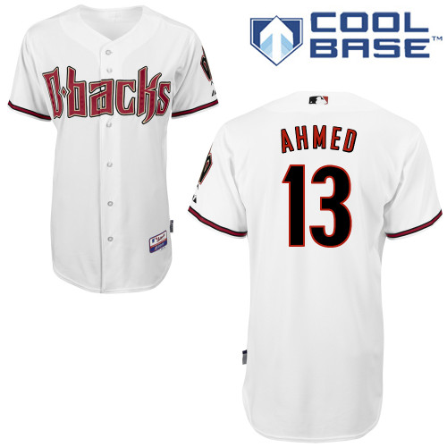 Nick Ahmed #13 MLB Jersey-Arizona Diamondbacks Men's Authentic Home White Cool Base Baseball Jersey